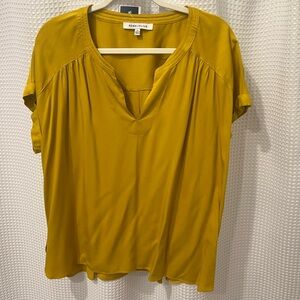 Rose + Olive Mustard Top Blouse XL